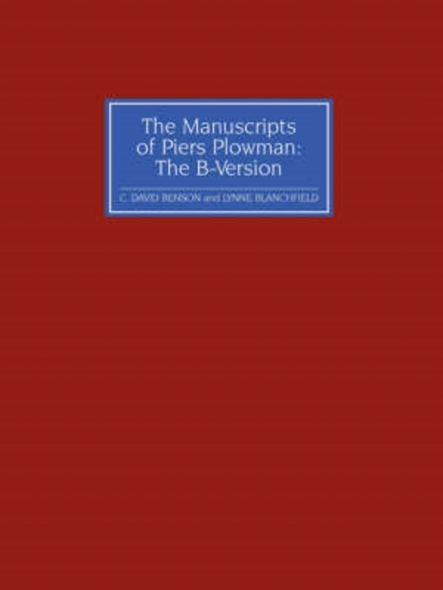 Cover image for The Manuscripts of Piers Plowman: the B-version ISBN 9781843841852