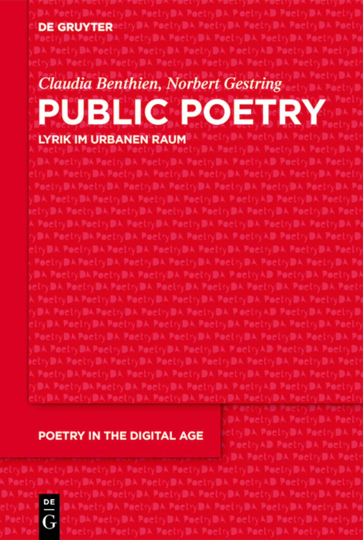 Cover image for Public Poetry ISBN 9783110784596