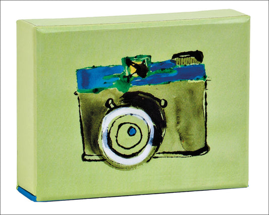 teNeues - Playing Cards: Watercolor Camera, 54 Cards, Embossed Full Color, Beautiful Green and Blue Watercolor, Magnet Enclosure Box