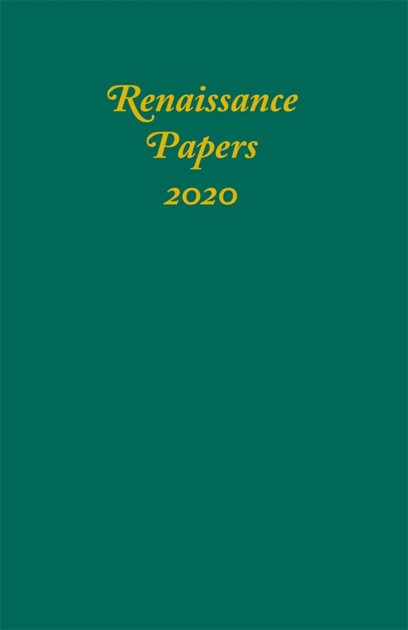 Cover image for Renaissance Papers 2020 ISBN 9781640141124