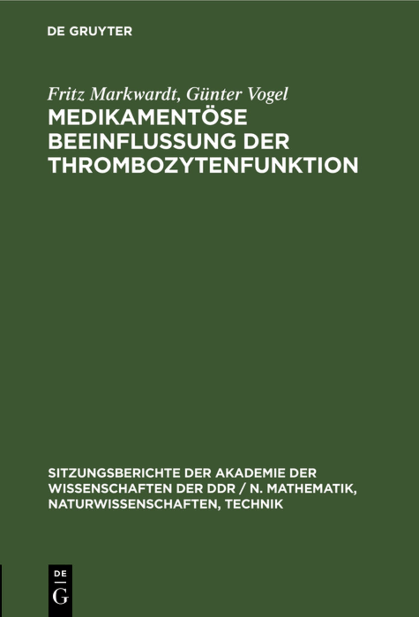 Medikamentöse Beeinflussung der Thrombozytenfunktion