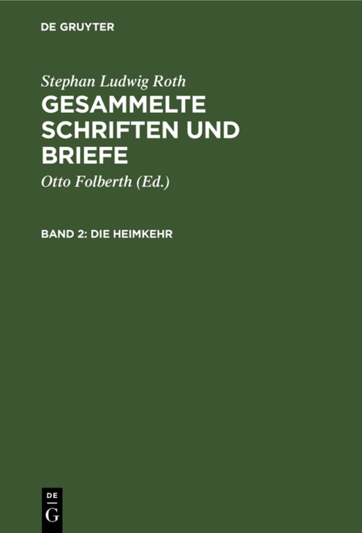 Cover image for Die Heimkehr ISBN 9783110026863
