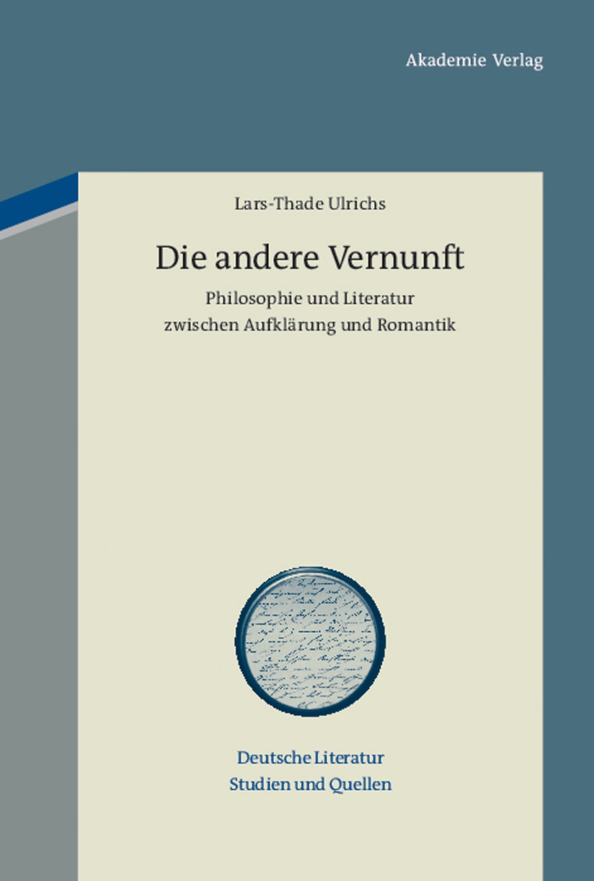 Cover image for Die andere Vernunft ISBN 9783050051253