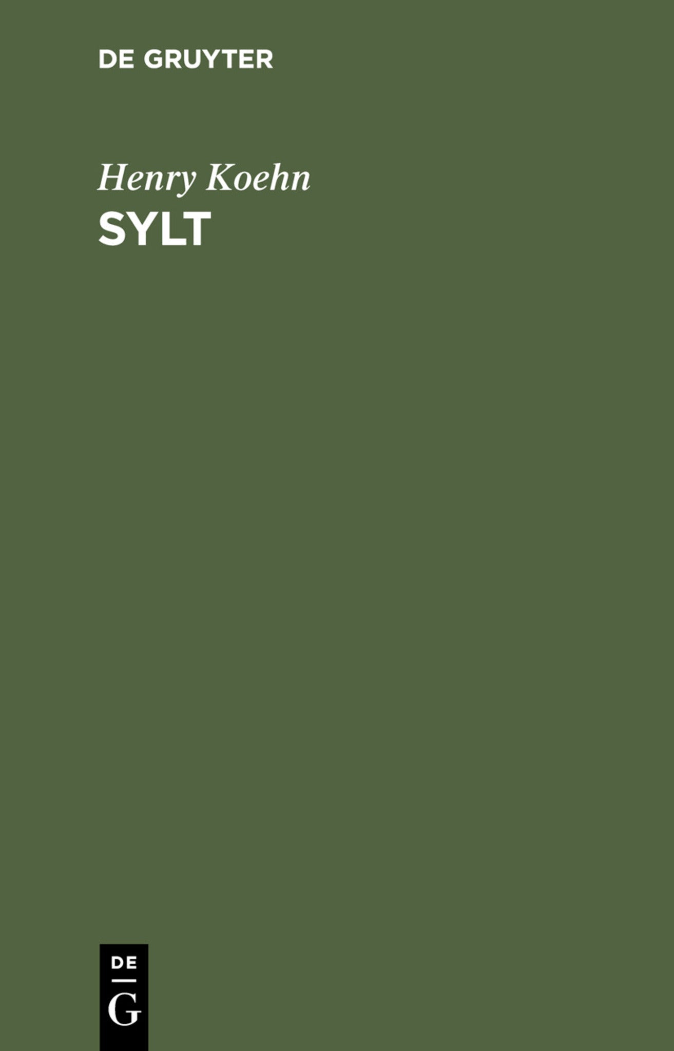 Cover image for Sylt ISBN 9783112301470