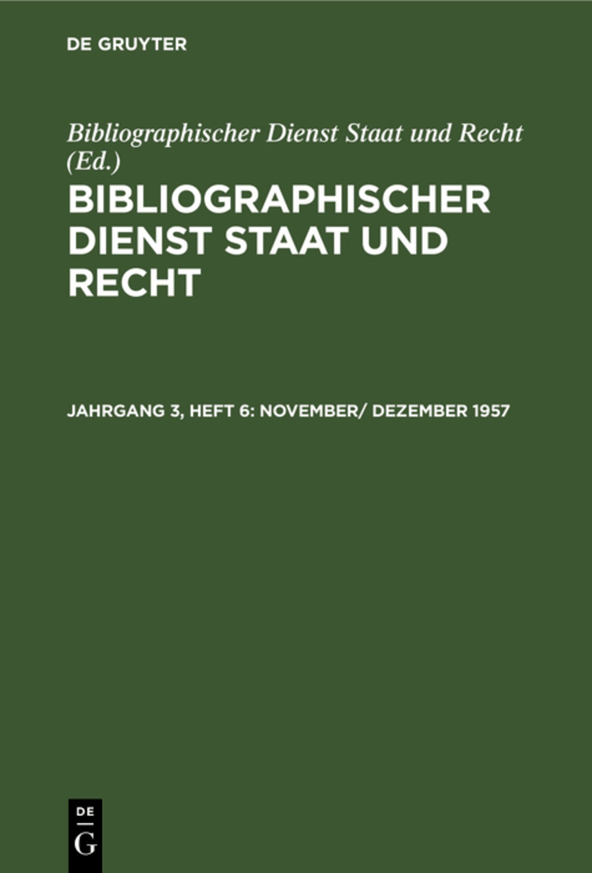 November/ Dezember 1957