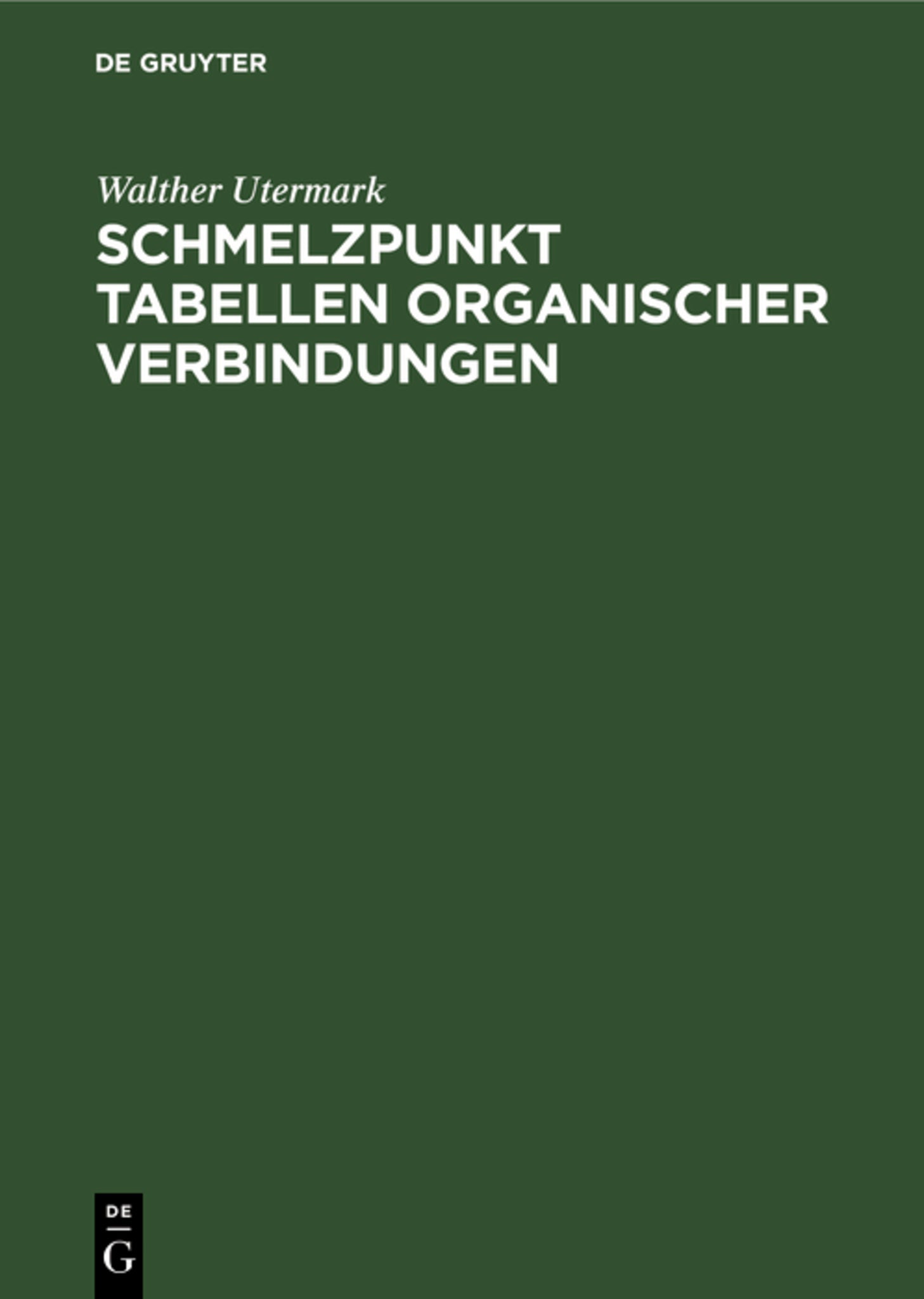 Schmelzpunkt Tabellen organischer Verbindungen