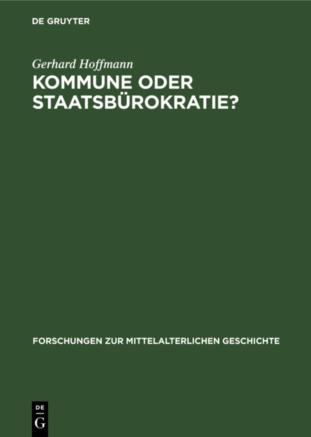 Cover image for Kommune oder Staatsbürokratie? ISBN 9783112540053