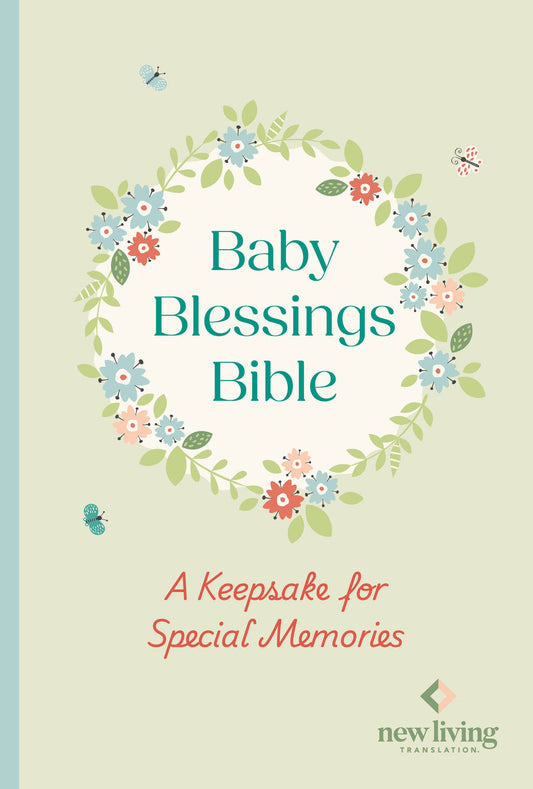 NLT Baby Blessings Bible, Keepsake Edition, Baby Green Cloth-Bound, Memory Pages, Slipcase, NLT New Living Translation, Hardback, Standard size