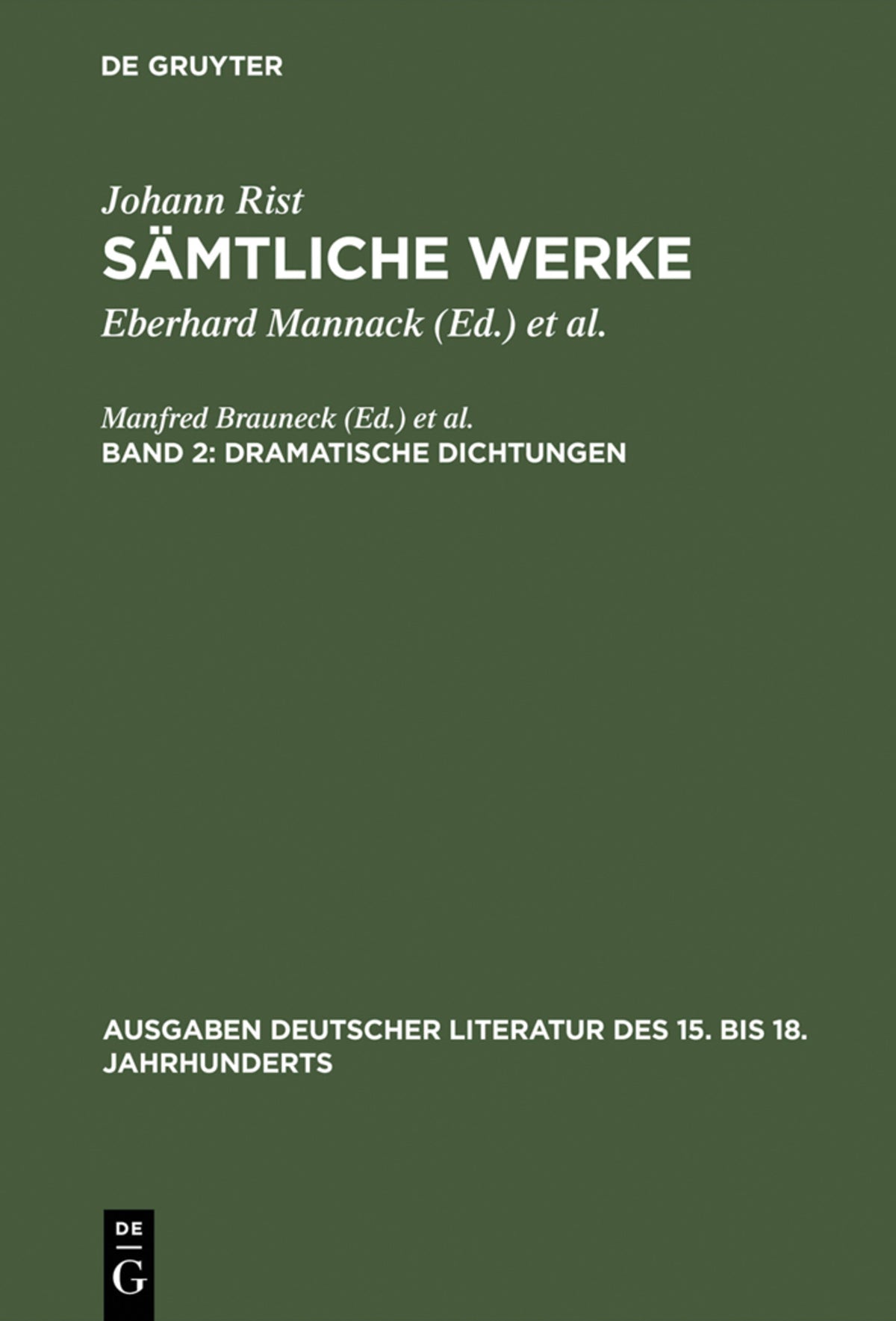 Cover image for Dramatische Dichtungen ISBN 9783110041255