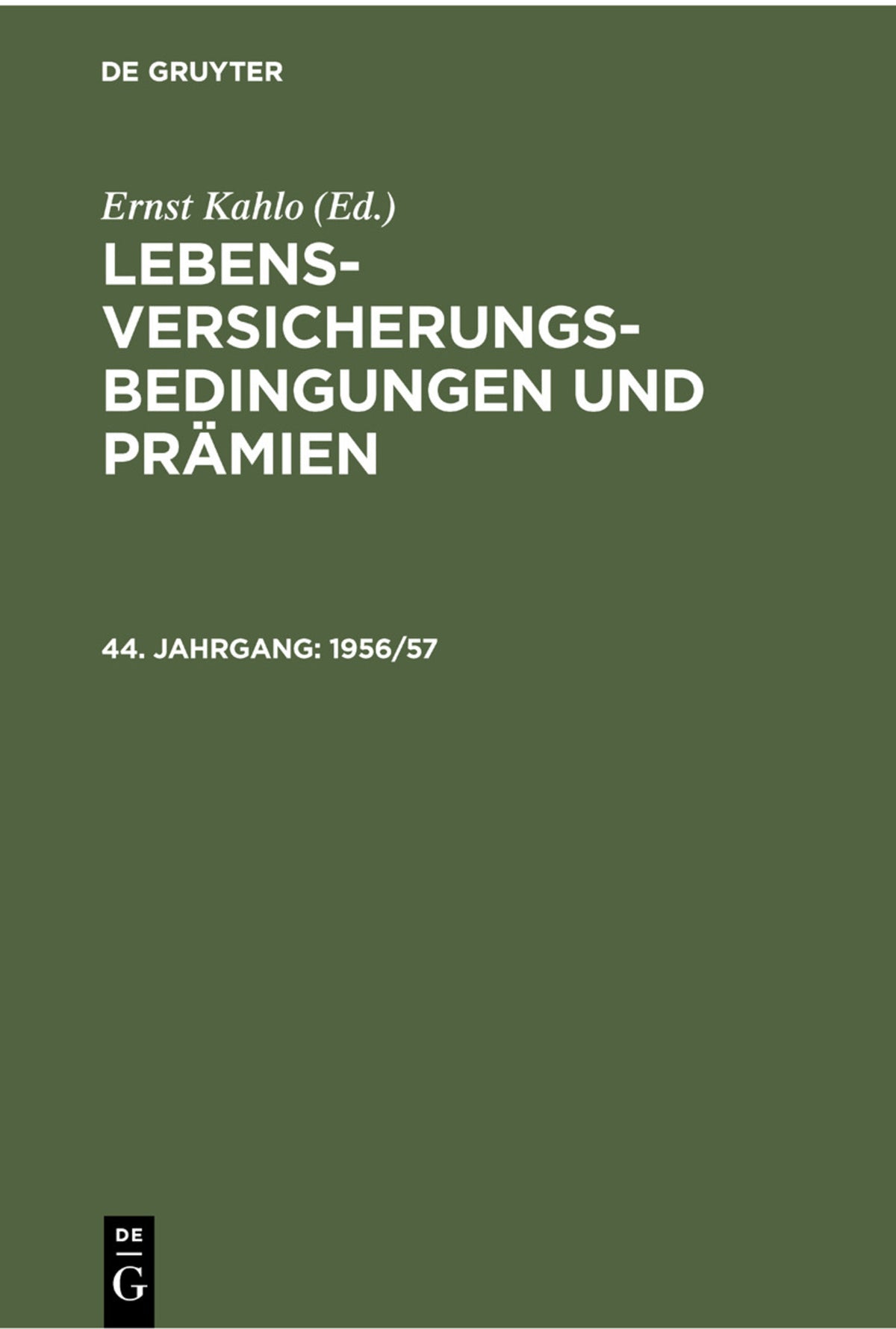Cover image for 1956/57 ISBN 9783112300473
