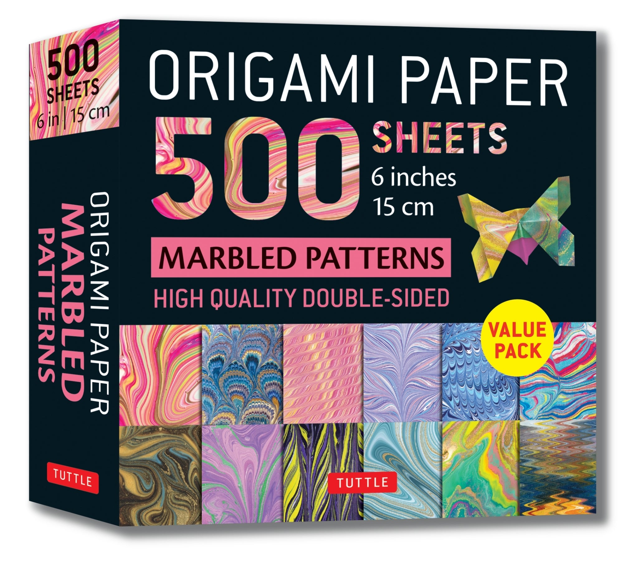 Cover image for Origami Paper 500 sheets Marbled Patterns 6" (15 cm) ISBN 9780804854924