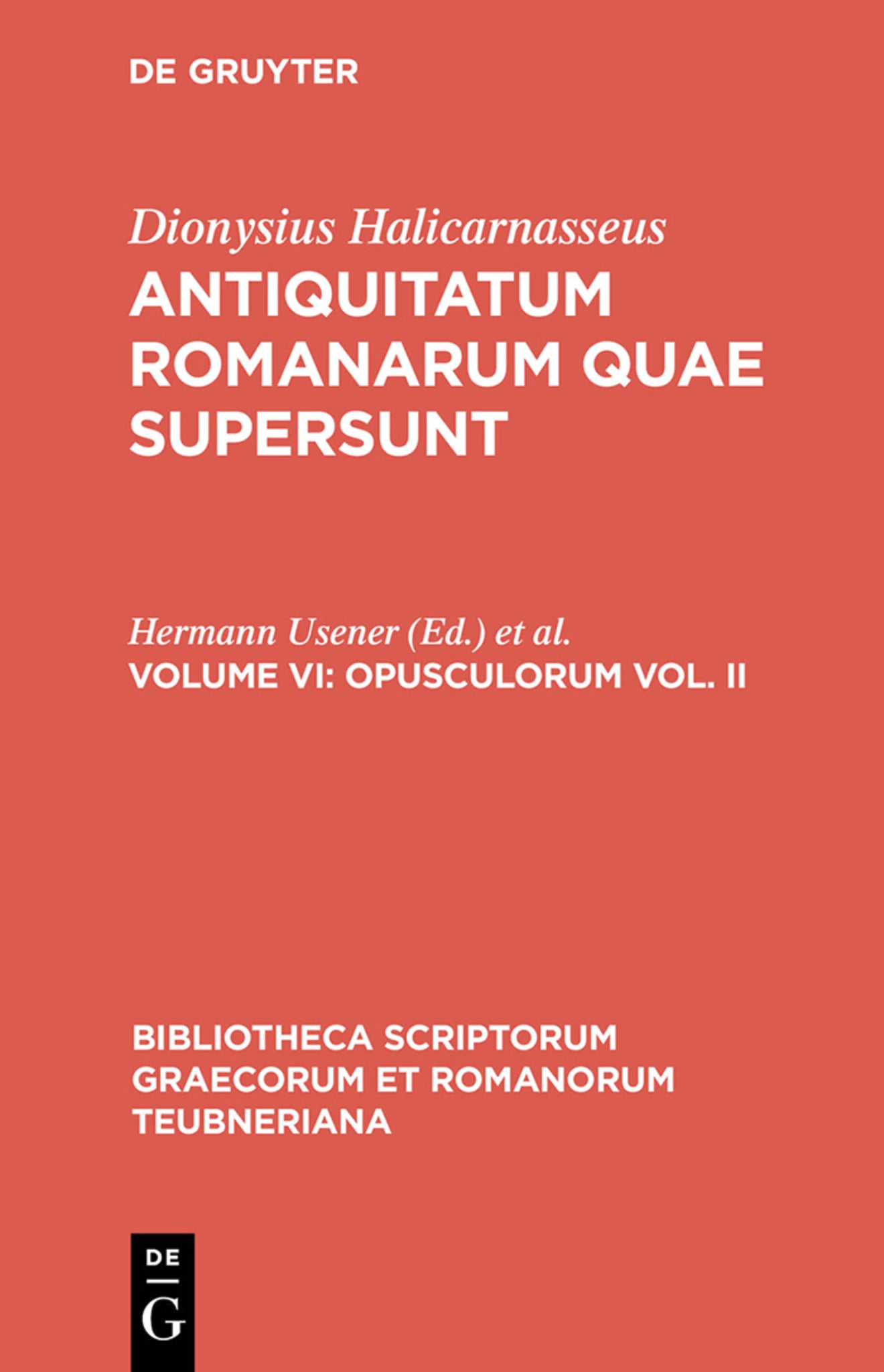 Cover image for Opusculorum vol. II ISBN 9783598712906