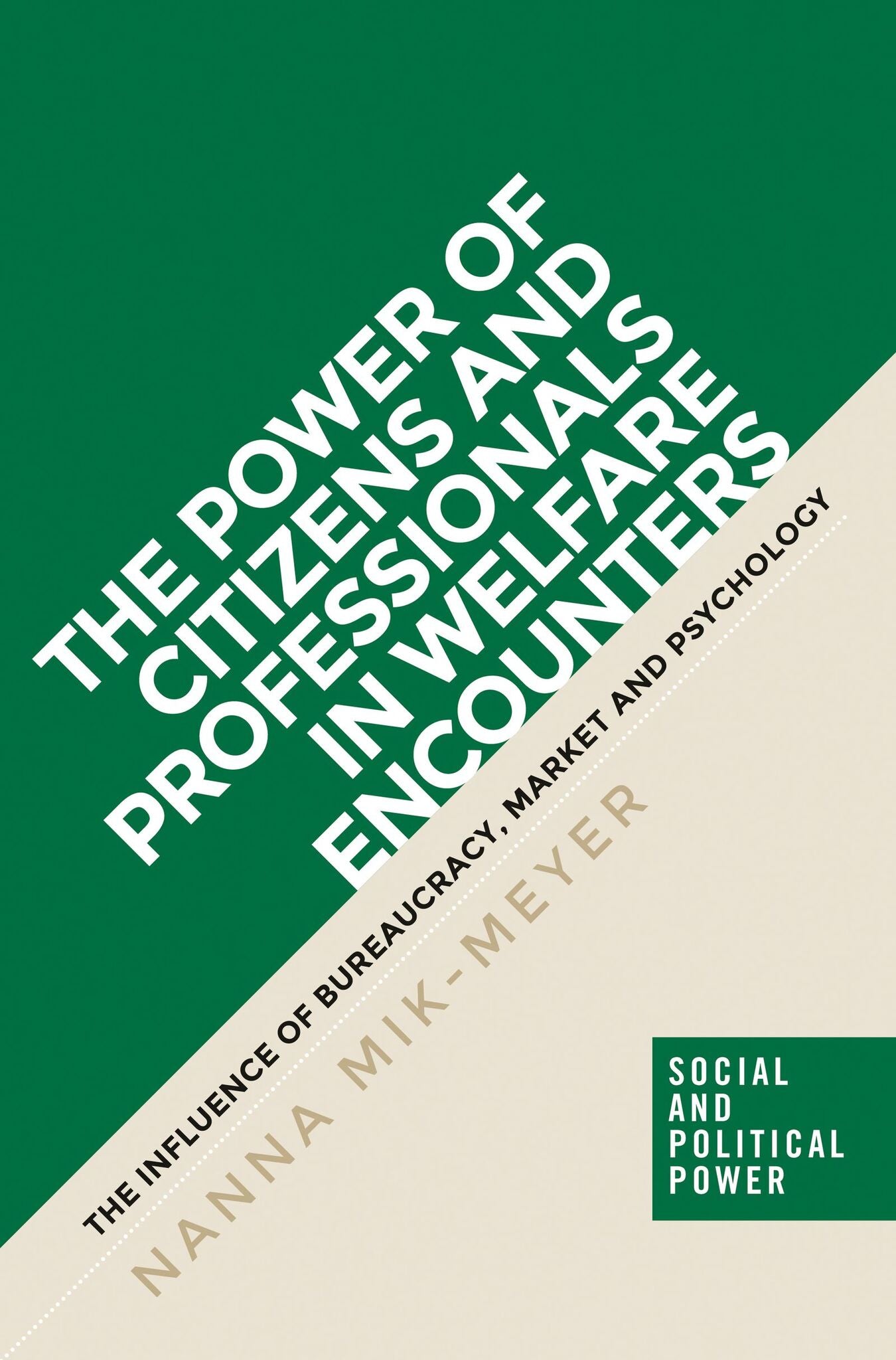 Cover image for The power of citizens and professionals in welfare encounters ISBN 9781526110299