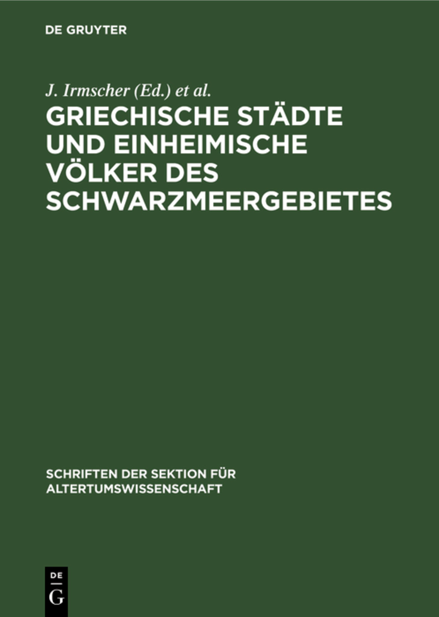 Griechische Städte und einheimische Völker des Schwarzmeergebietes