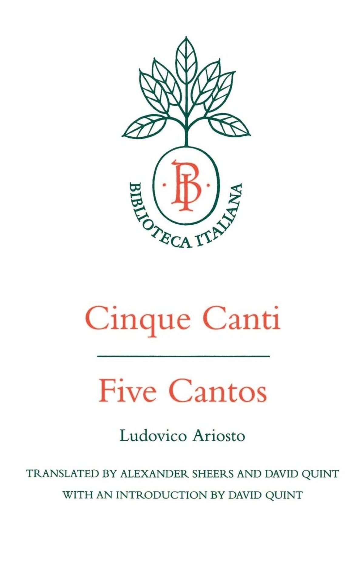 Cover image for Cinque Canti / Five Cantos ISBN 9780520200098