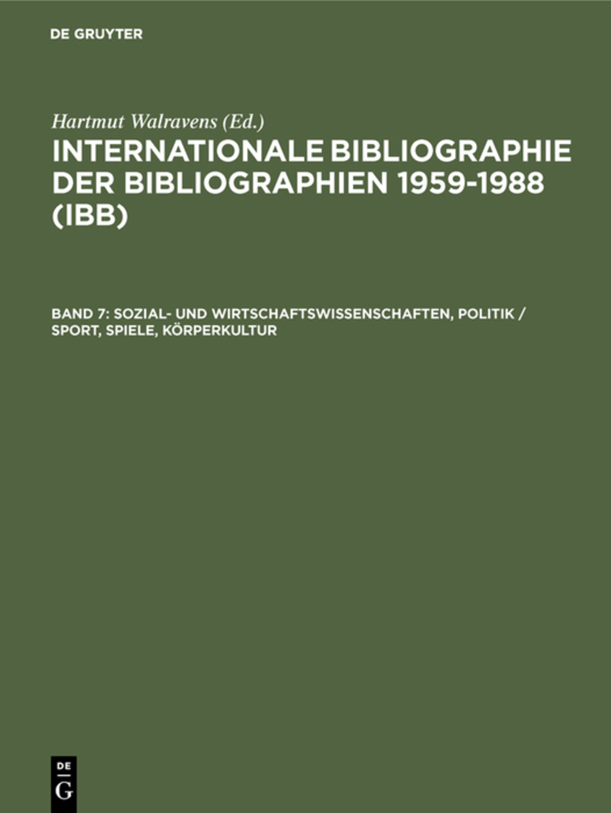 Cover image for Sozial- und Wirtschaftswissenschaften, Politik / Sport, Spiele, Körperkultur ISBN 9783598337413