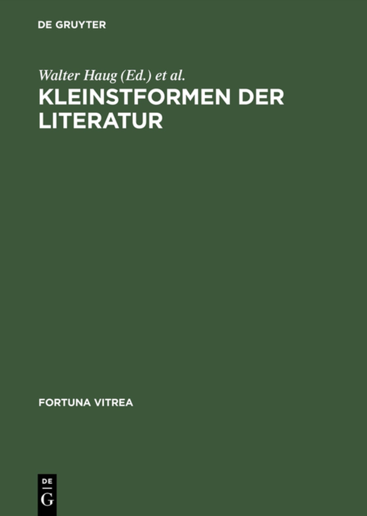 Cover image for Kleinstformen der Literatur ISBN 9783484155145