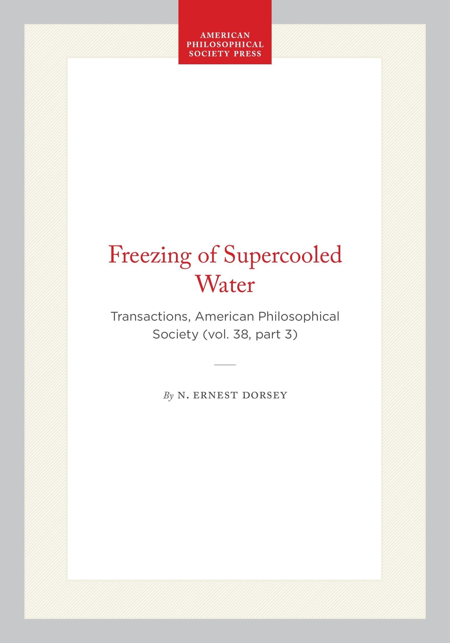 Freezing of Supercooled Water