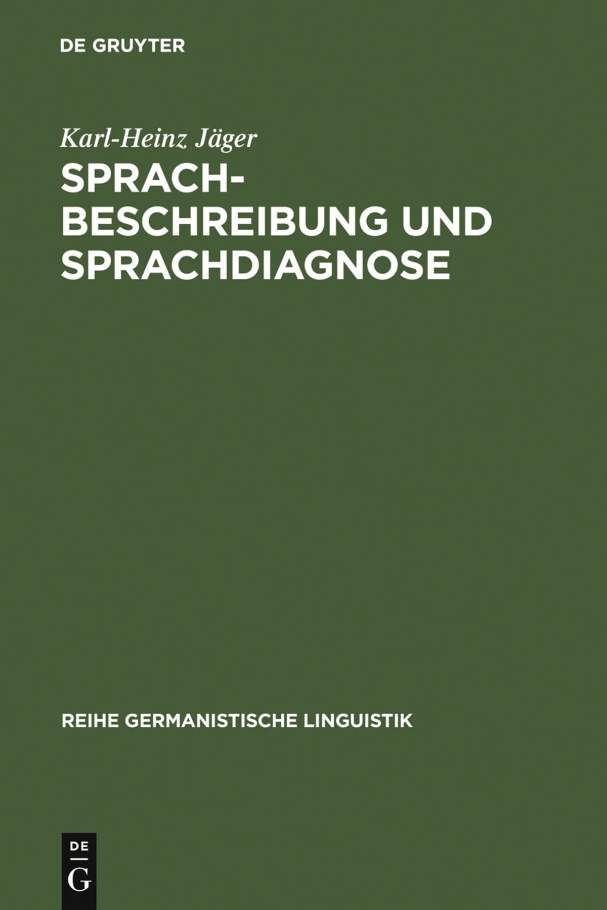 Cover image for Sprachbeschreibung und Sprachdiagnose ISBN 9783484310377