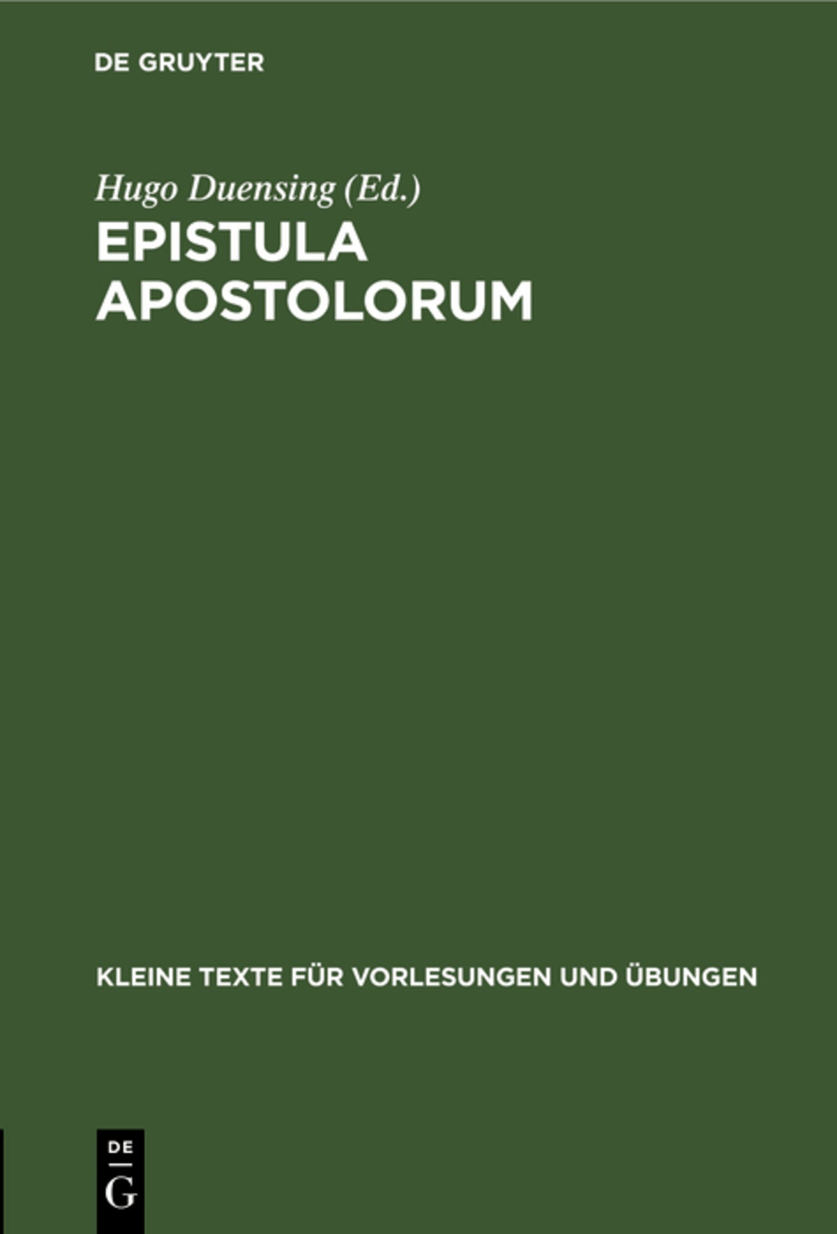 Cover image for Epistula apostolorum ISBN 9783111219226