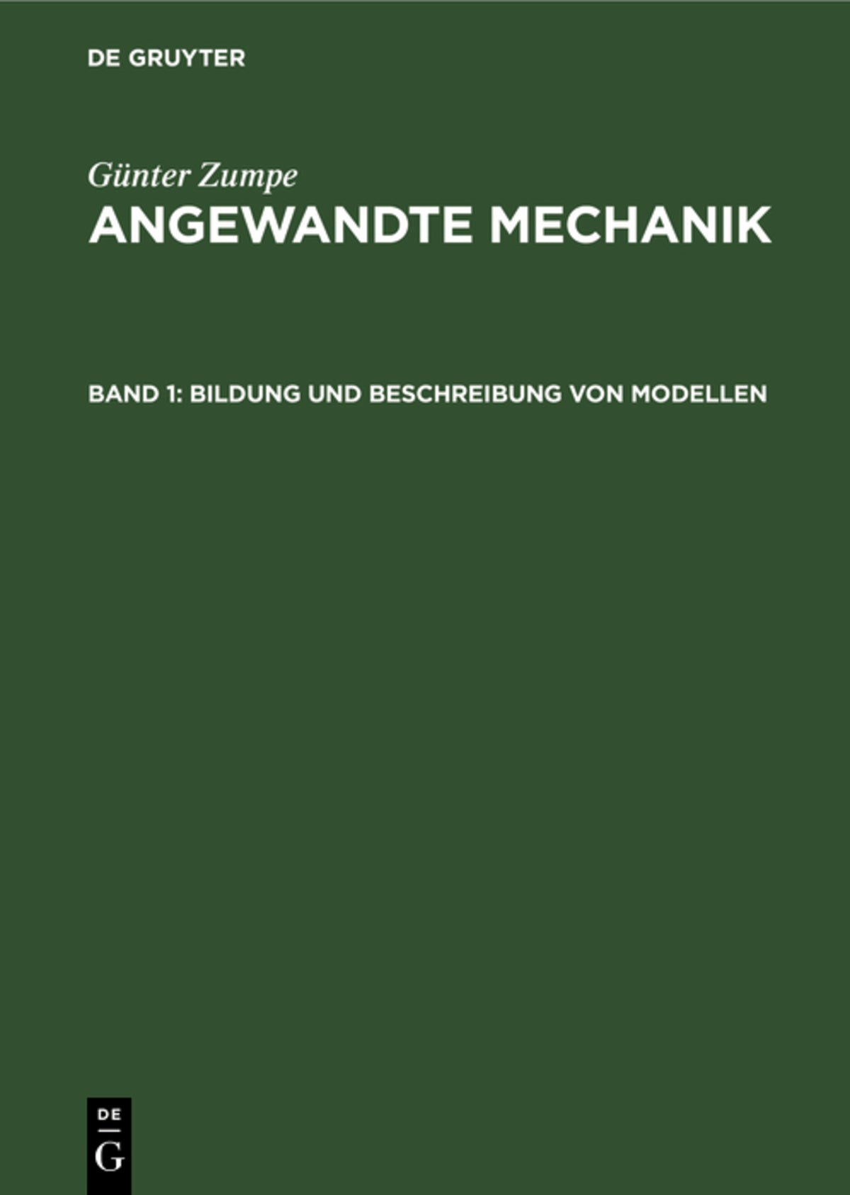 Cover image for Bildung und Beschreibung von Modellen ISBN 9783112645116