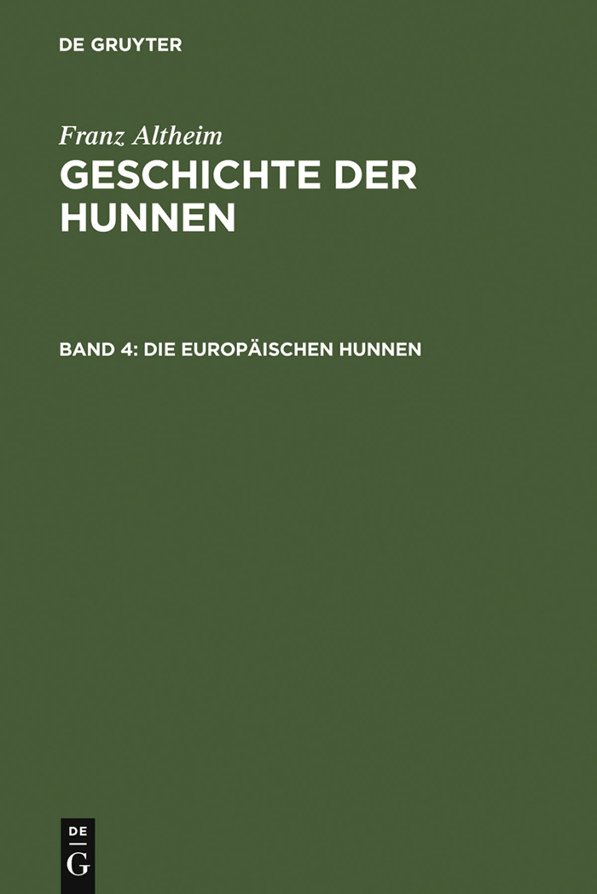 Cover image for Die europäischen Hunnen ISBN 9783110046656