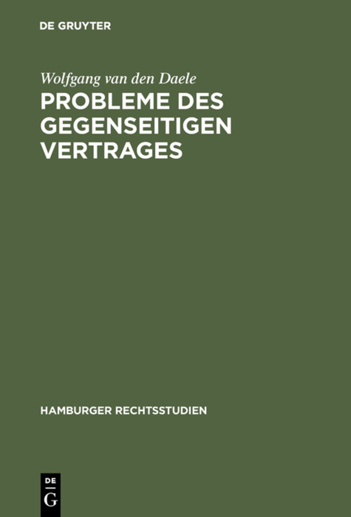 Cover image for Probleme des gegenseitigen Vertrages ISBN 9783111044248