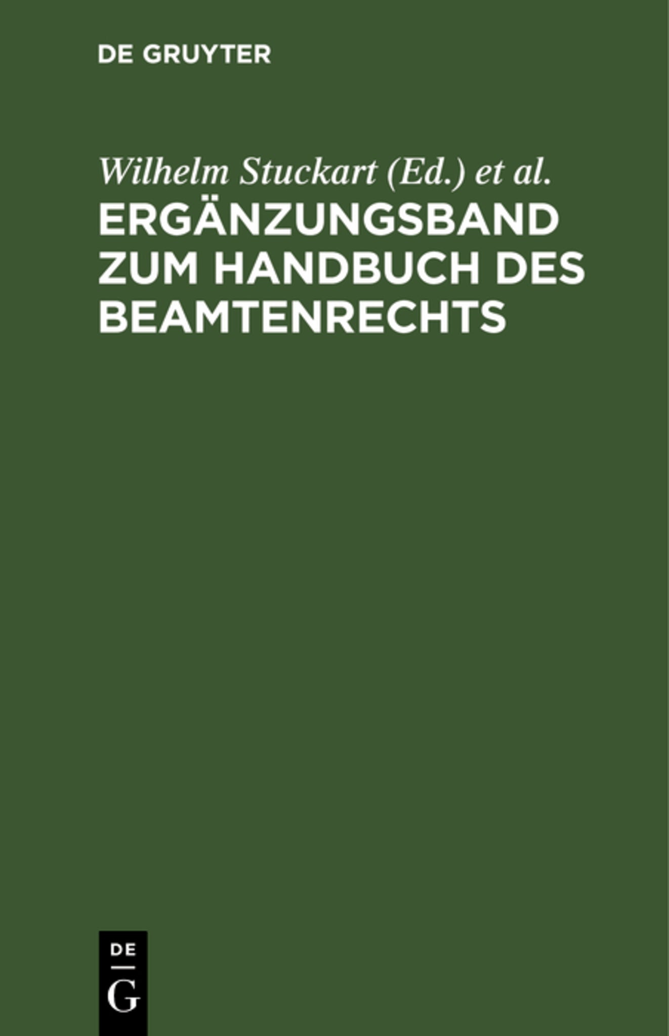 Ergänzungsband zum Handbuch des Beamtenrechts