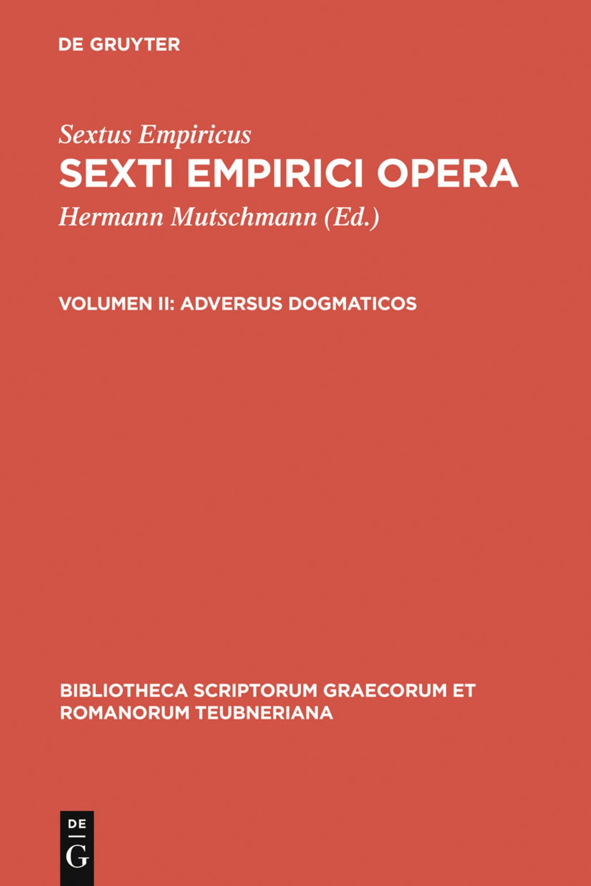 Cover image for Adversus dogmaticos ISBN 9783110256284