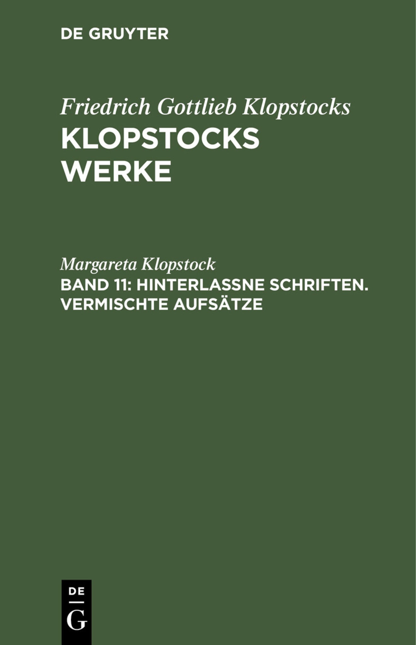 Hinterlassne Schriften. Vermischte Aufsätze