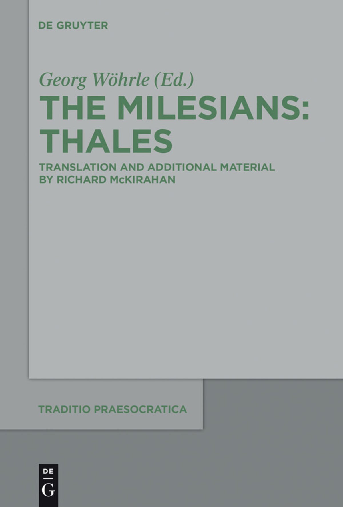 Cover image for Thales ISBN 9783110315103