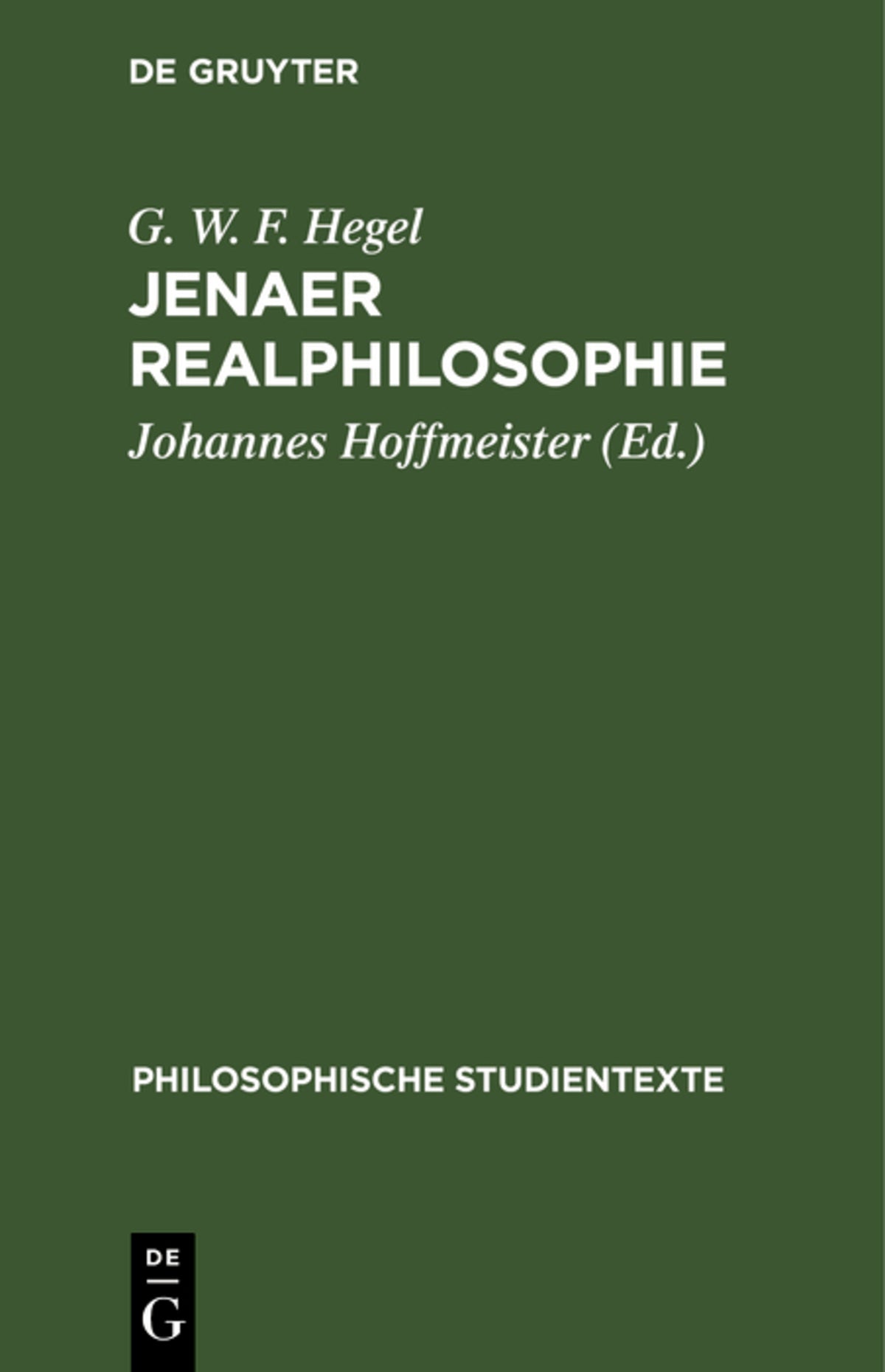 Cover image for Jenaer Realphilosophie ISBN 9783112531075