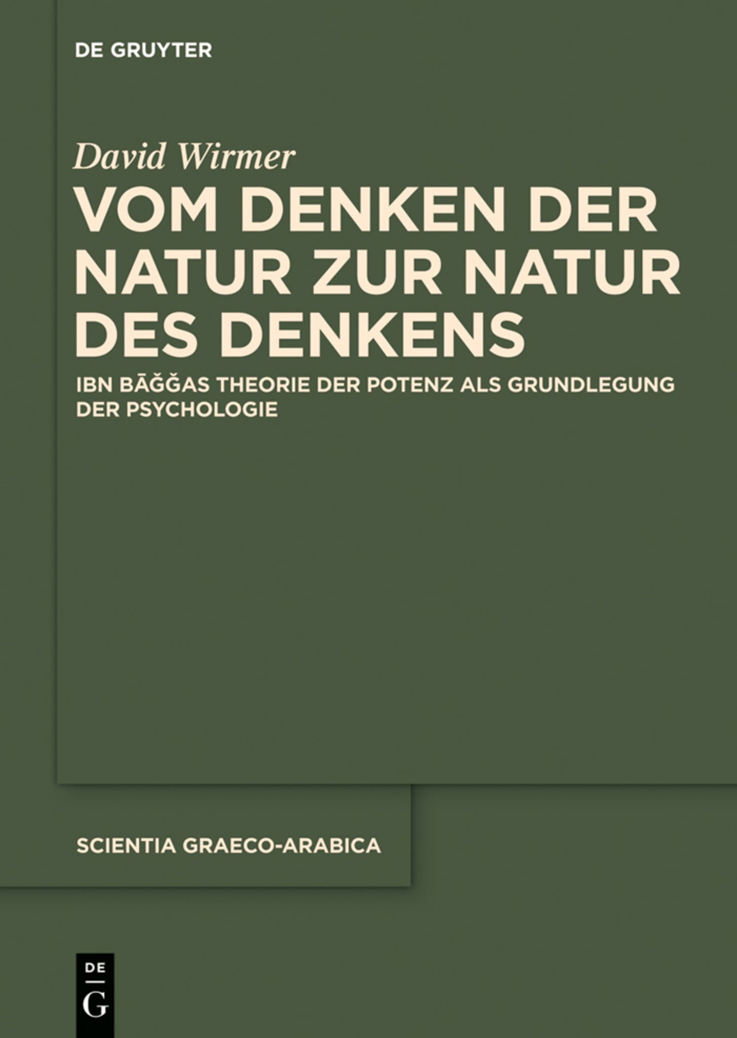 Cover image for Vom Denken der Natur zur Natur des Denkens ISBN 9783110271966