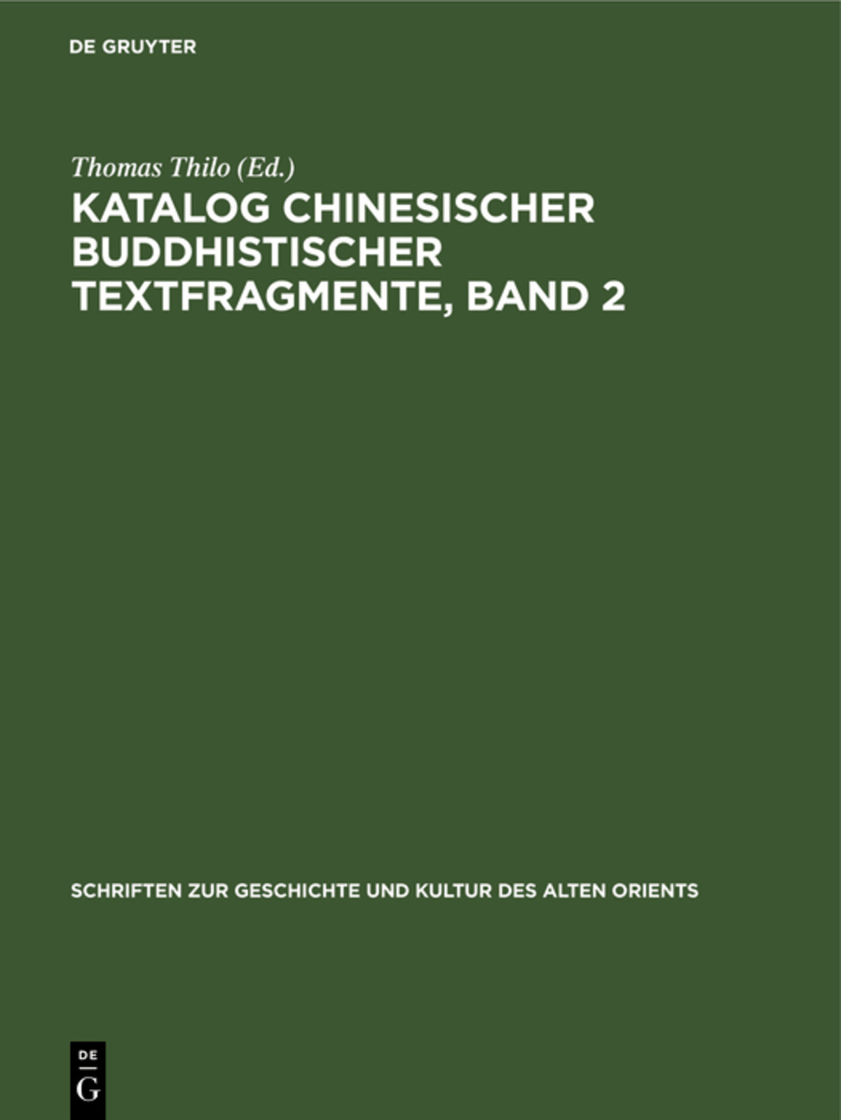 Cover image for Katalog chinesischer buddhistischer Textfragmente, Band 2 ISBN 9783112592335