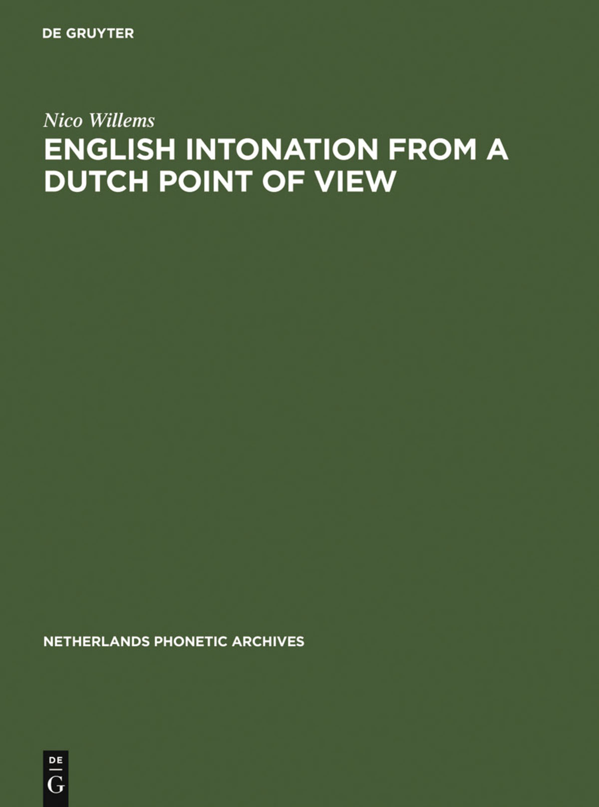 Cover image for English Intonation from a Dutch Point of View ISBN 9783110133585