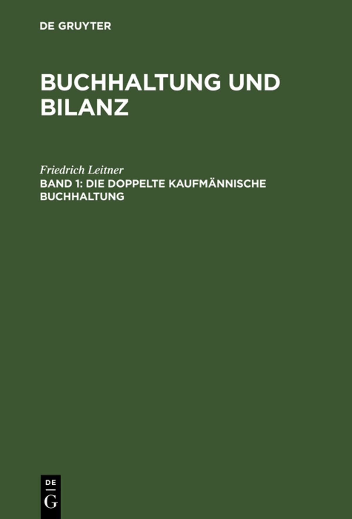 Cover image for Die doppelte kaufmännische Buchhaltung ISBN 9783111133744