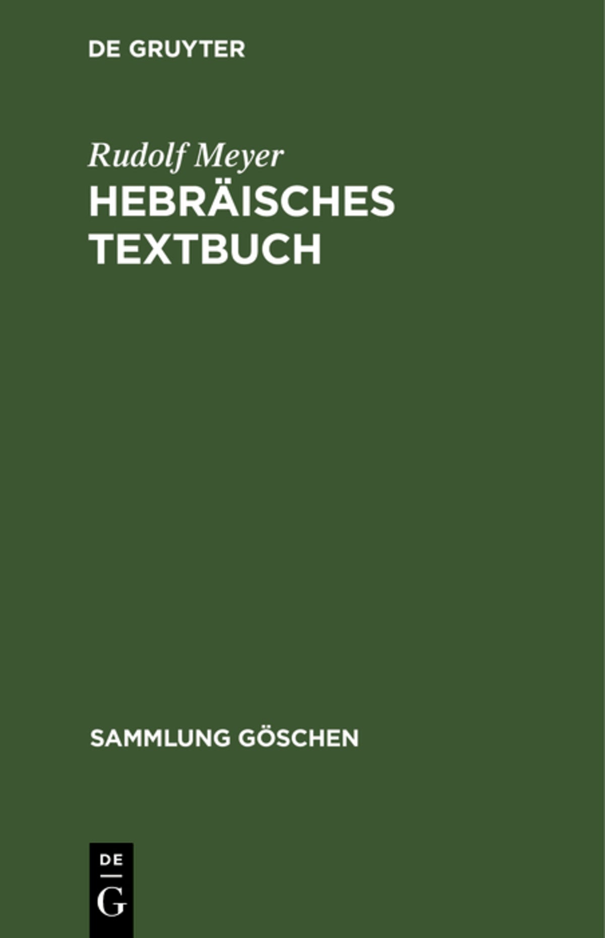Cover image for Hebräisches Textbuch ISBN 9783112304747