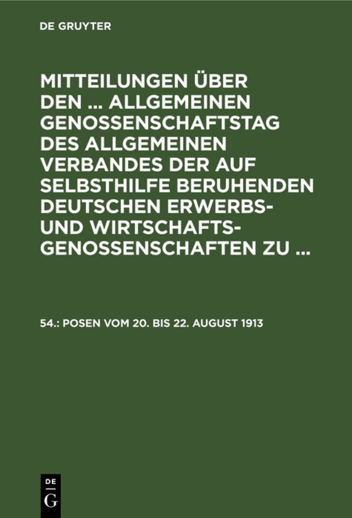 Posen vom 20. bis 22. August 1913