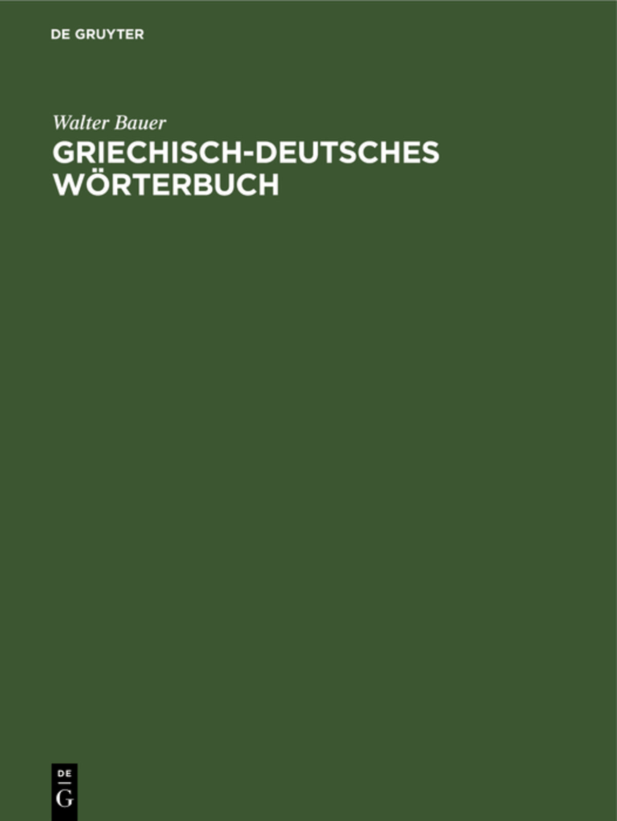 Cover image for Griechisch-Deutsches Wörterbuch ISBN 9783112302385