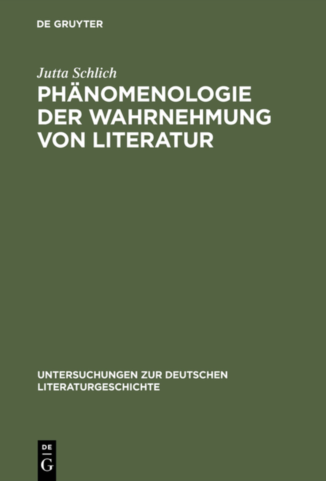 Phänomenologie der Wahrnehmung von Literatur