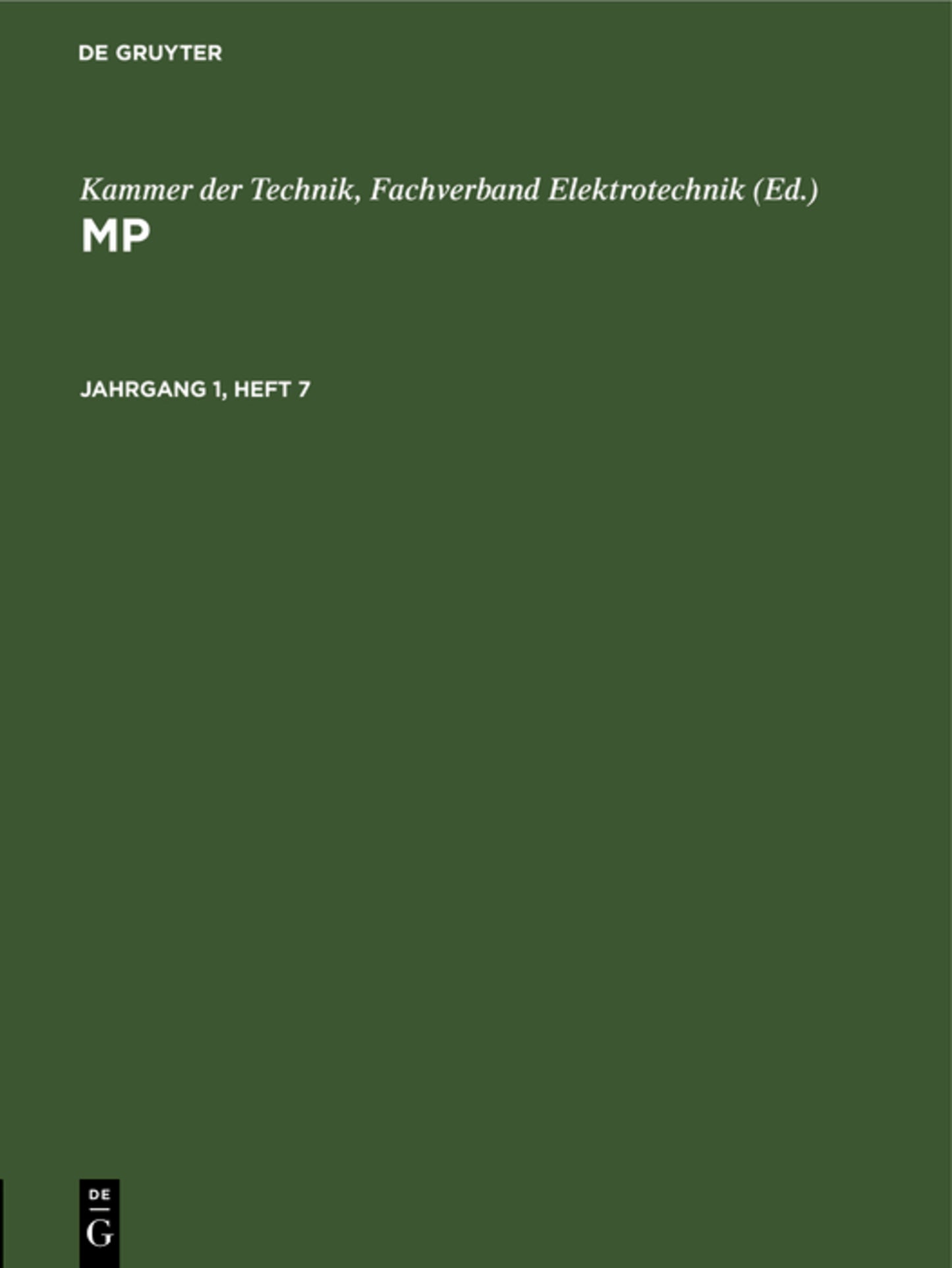 MP. Jahrgang 1, Heft 7