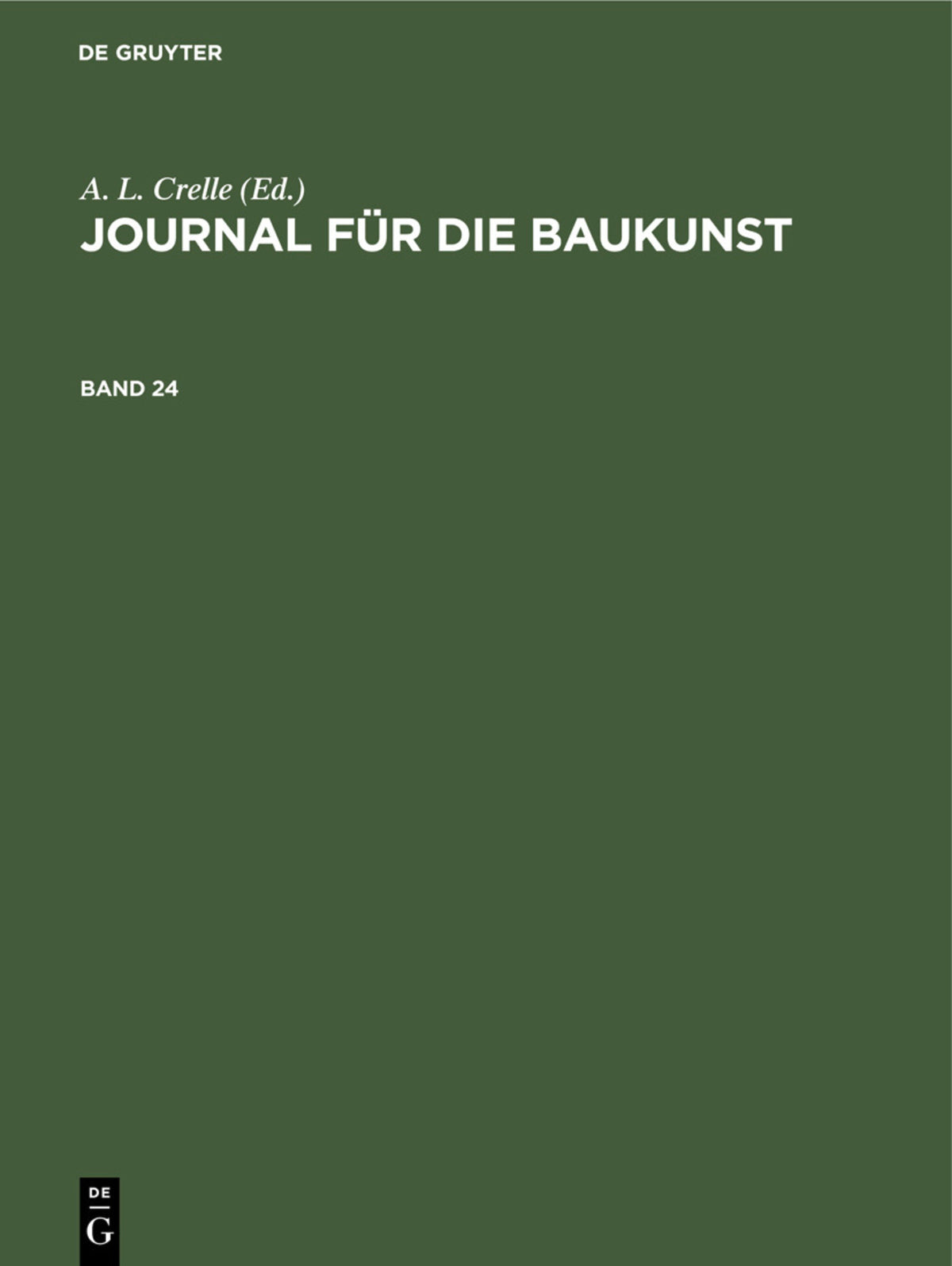 Journal für die Baukunst. Band 24