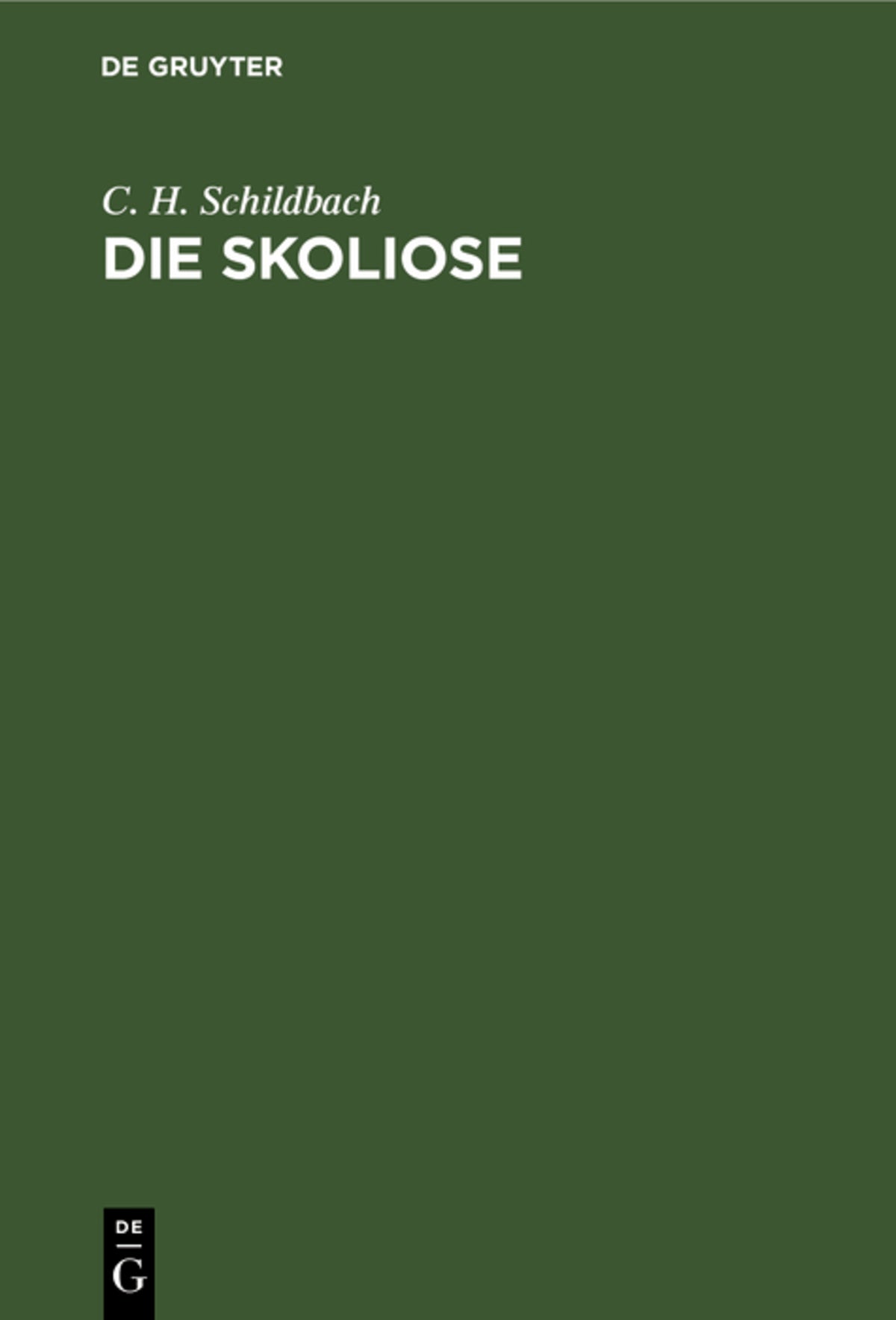 Cover image for Die Skoliose ISBN 9783112390474
