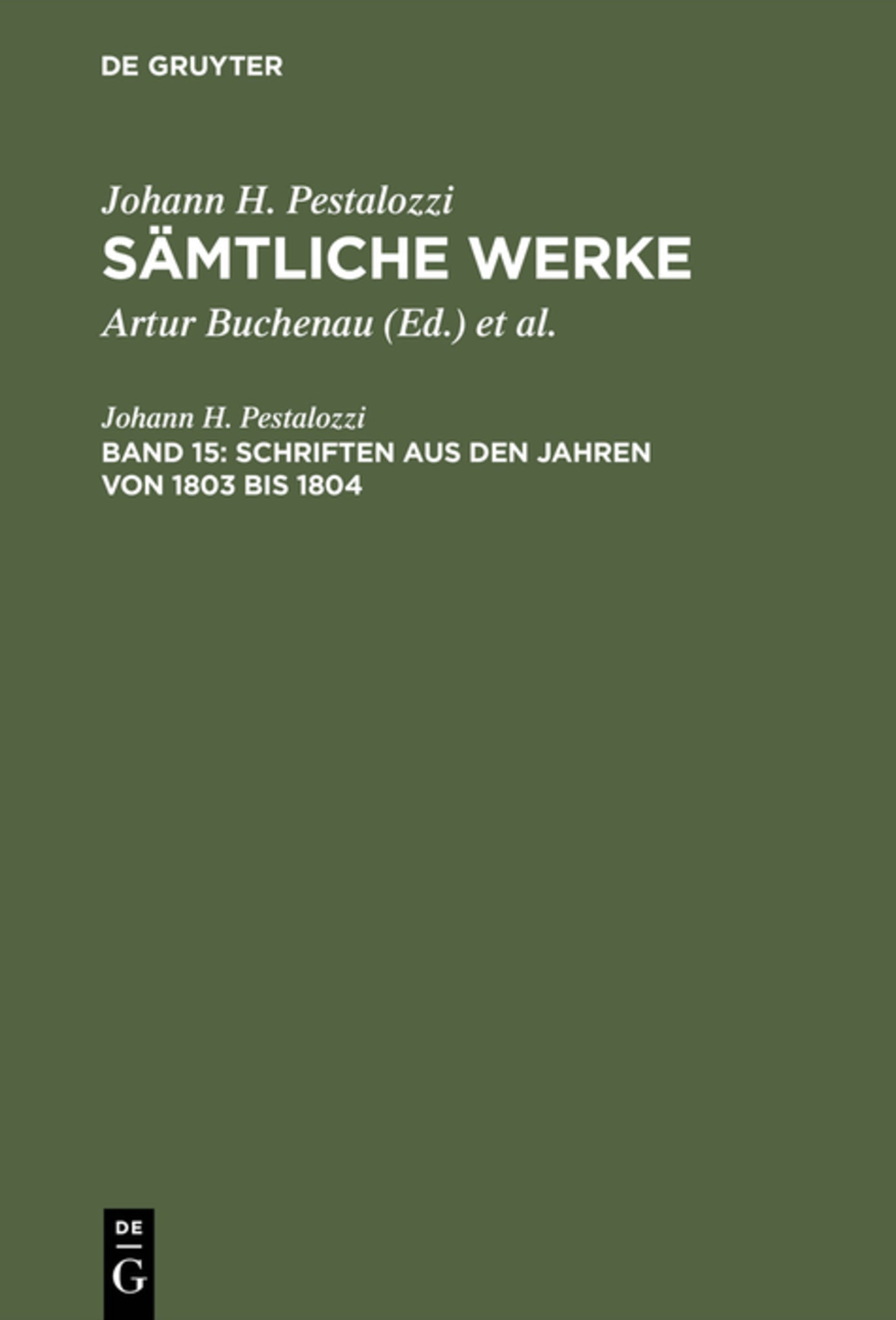 Schriften aus den Jahren von 1803 bis 1804