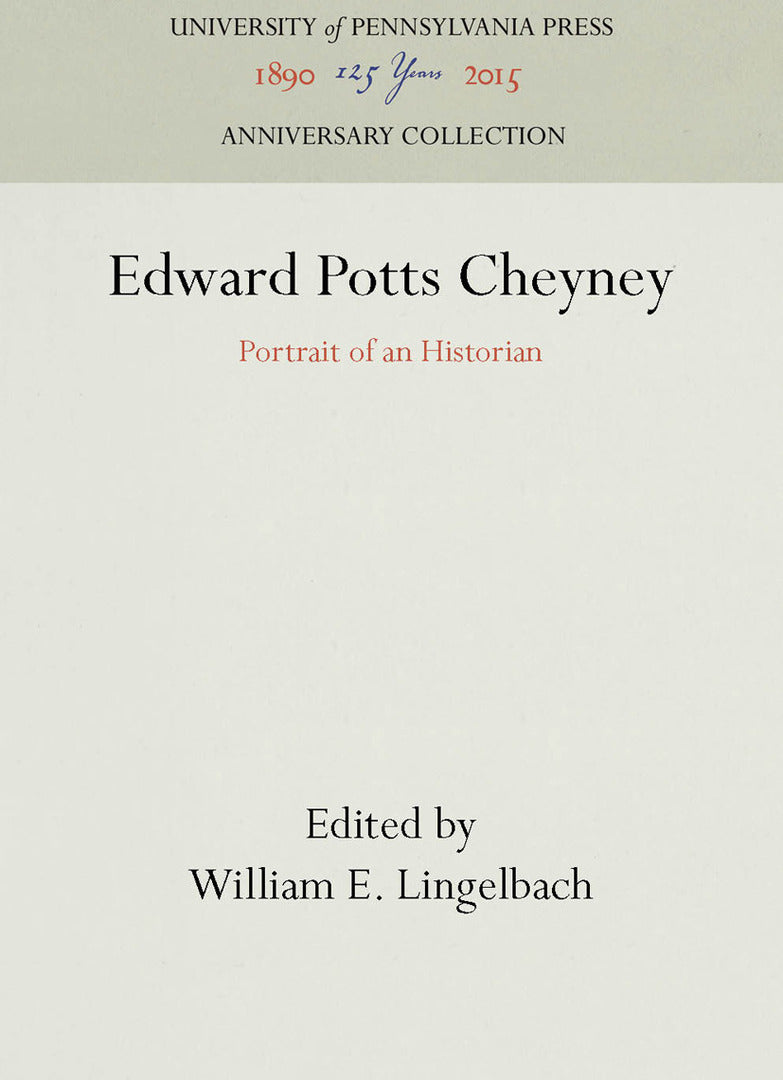 Cover image for Edward Potts Cheyney ISBN 9781512803778