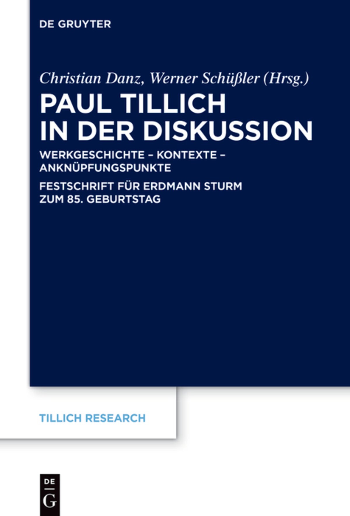 Cover image for Paul Tillich in der Diskussion ISBN 9783110765946