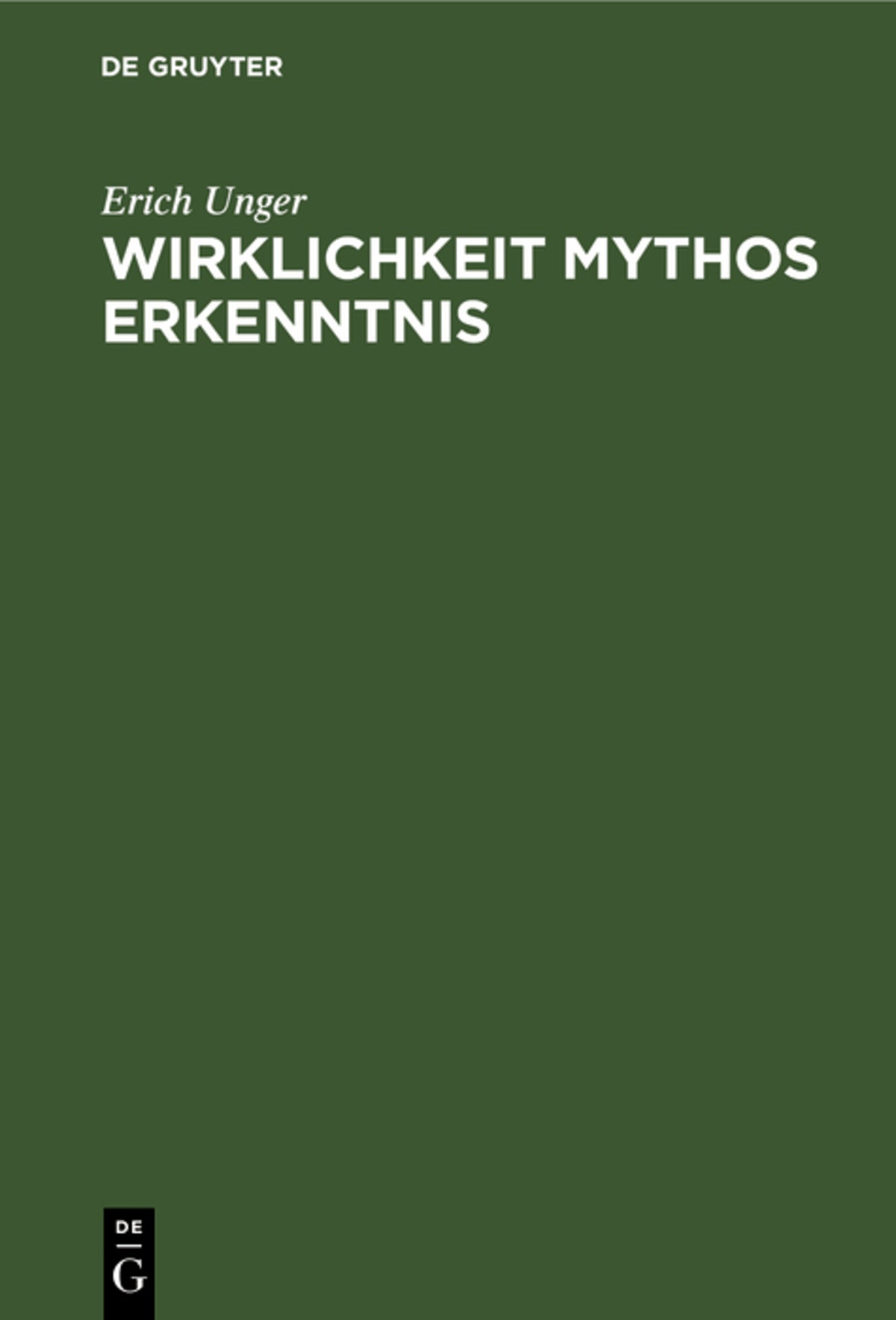 Cover image for Wirklichkeit Mythos Erkenntnis ISBN 9783486760705