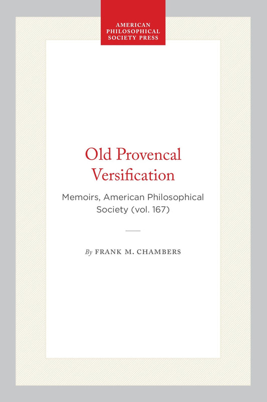 Old Provencal Versification