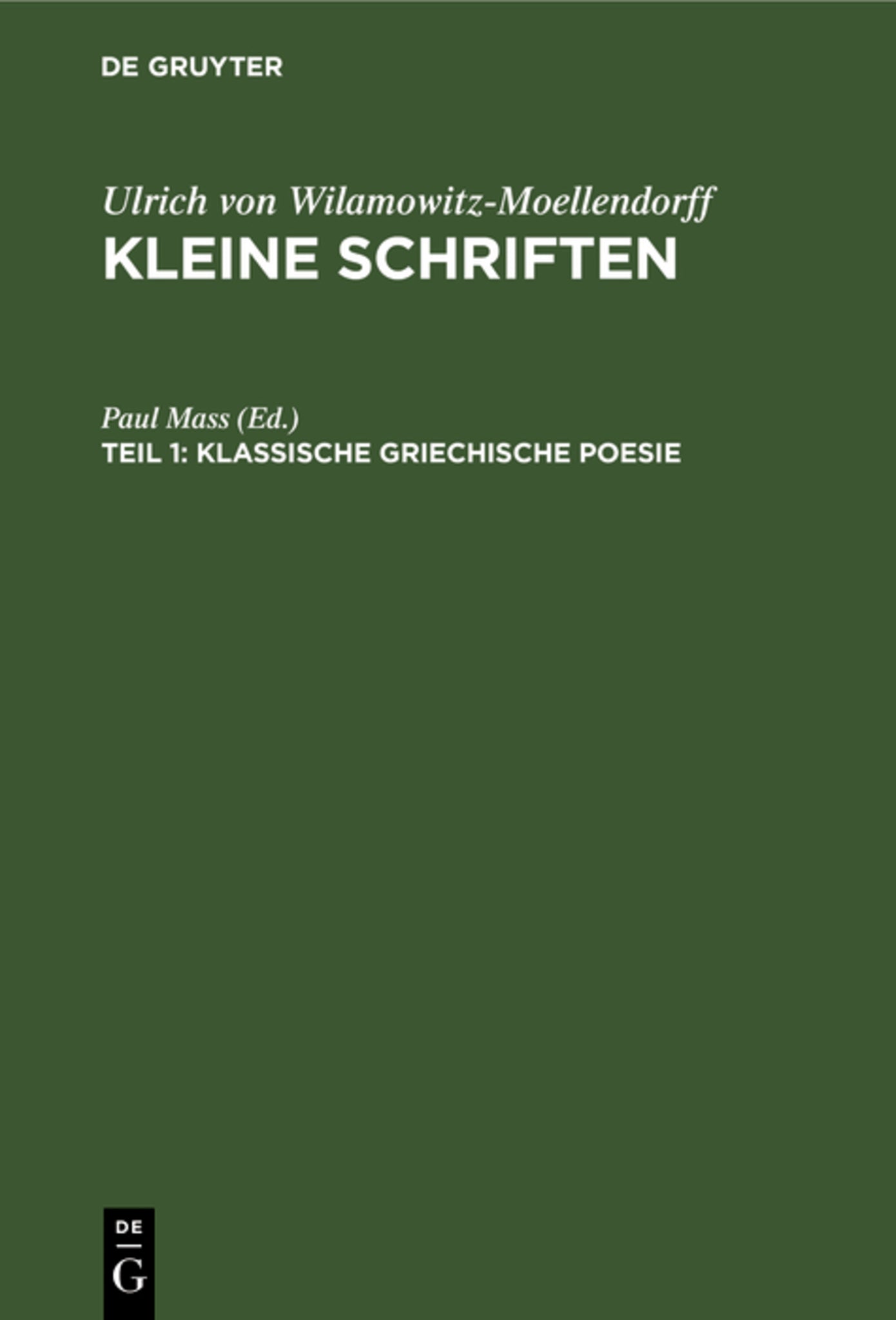 Klassische griechische Poesie
