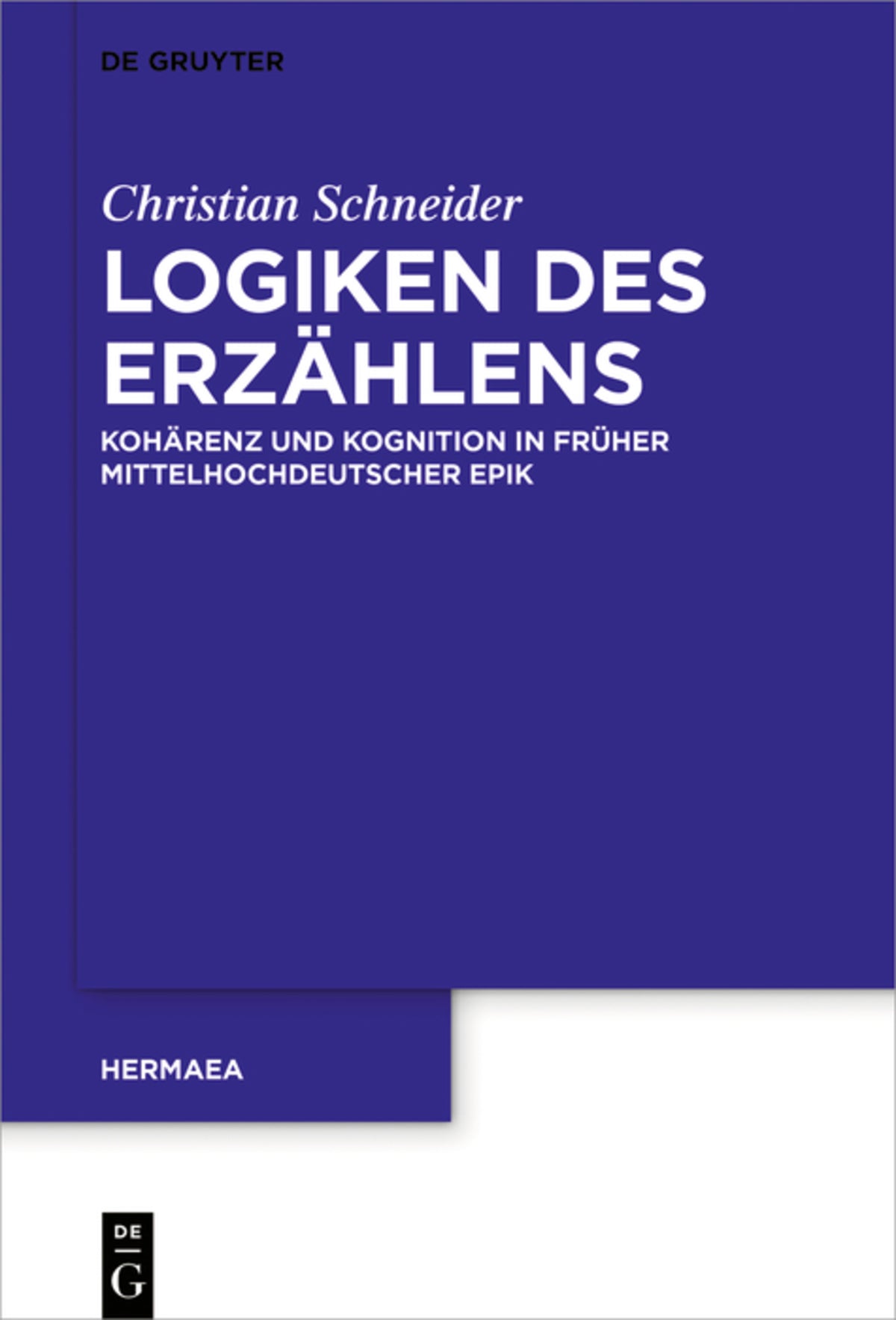 Cover image for Logiken des Erzählens ISBN 9783110591910